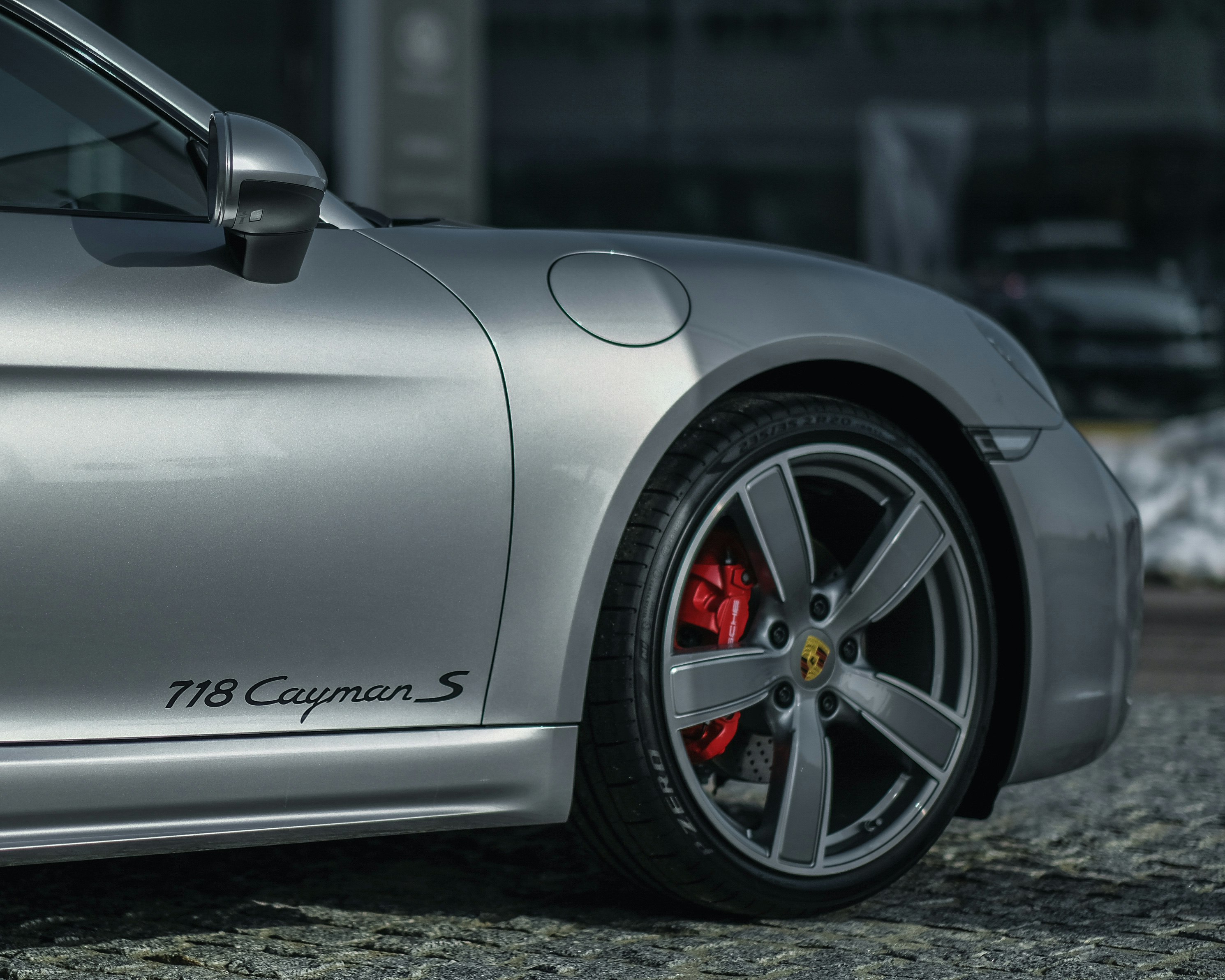 silver Porsche 718 Cayman S